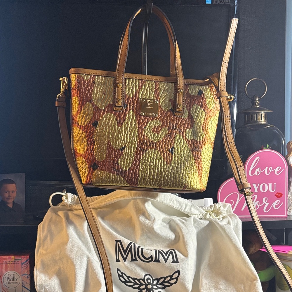 MCM limited edition Gold and Tan Tote Bag